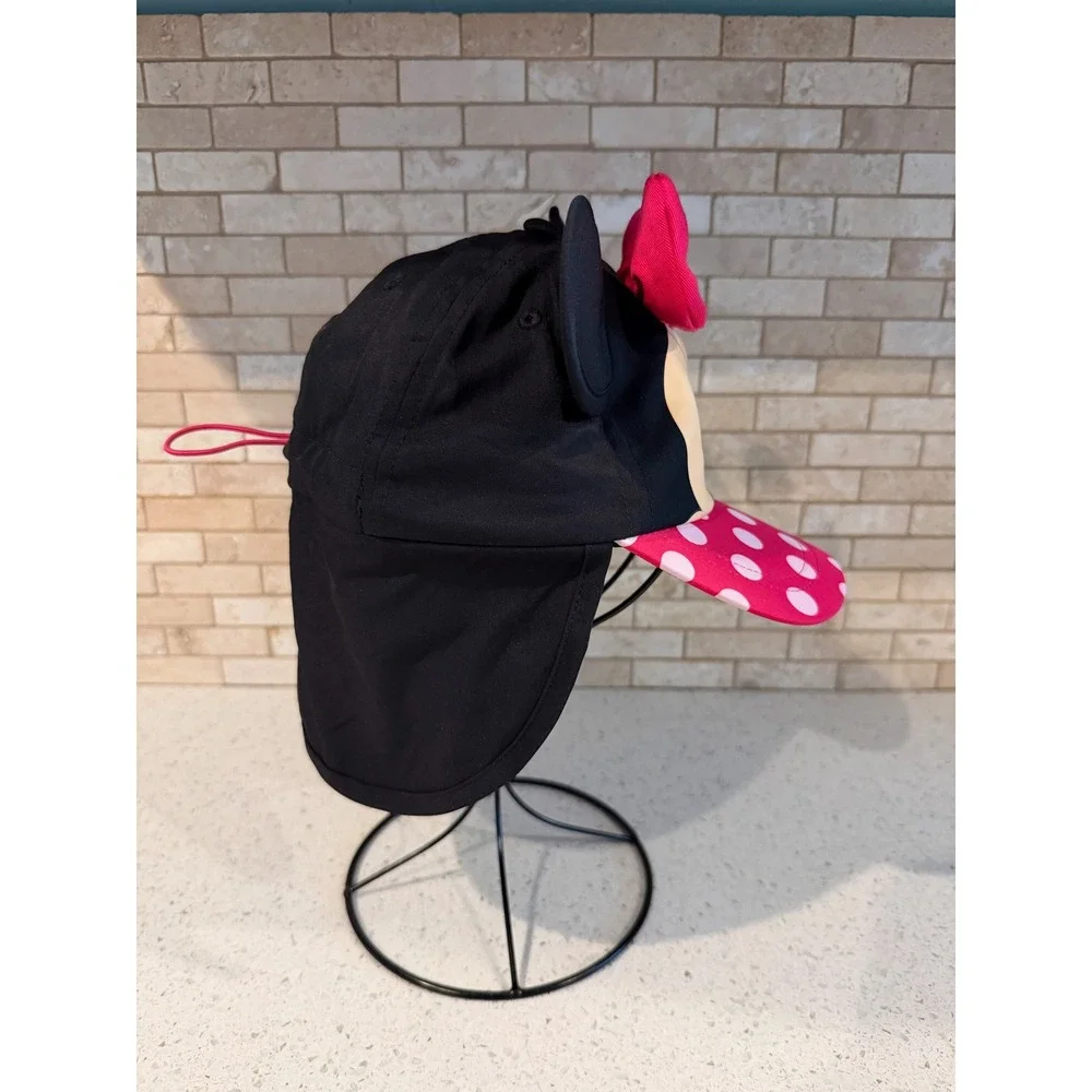 Disney Minnie Mouse Baseball Cap 3D Ears Pink Polka Dot Bow Black